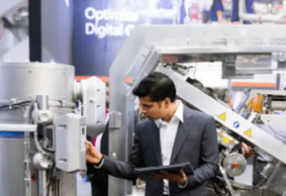 Kaushlendra Parihar, project manager networked technologies at Bühler, with Tubex Pro. (Image source: Bühler)