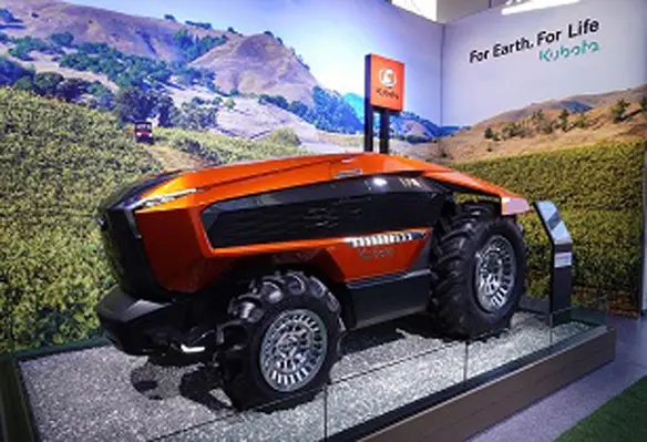 The vehicle has been designed for a wide range of applications in the agricultural field, including wine vineyards. (Image source: Kubota)