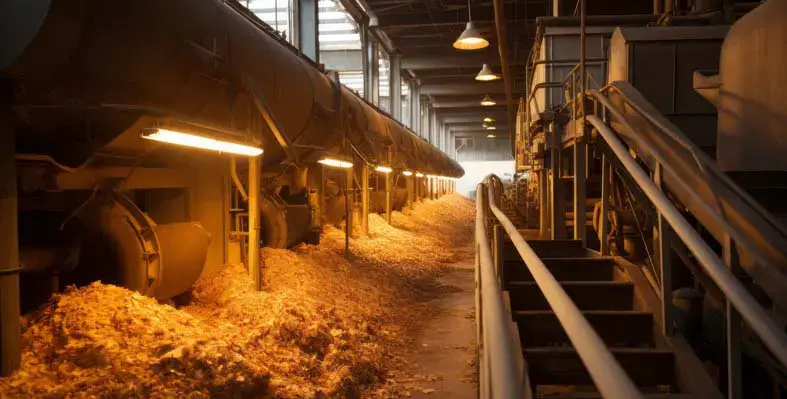 Darling Ingredients plans to begin with its first five plants in the US and later expand to other facilities depending on feasibility and market conditions. (Image source: Adobe Stock) Biofuel production facility processing farm waste