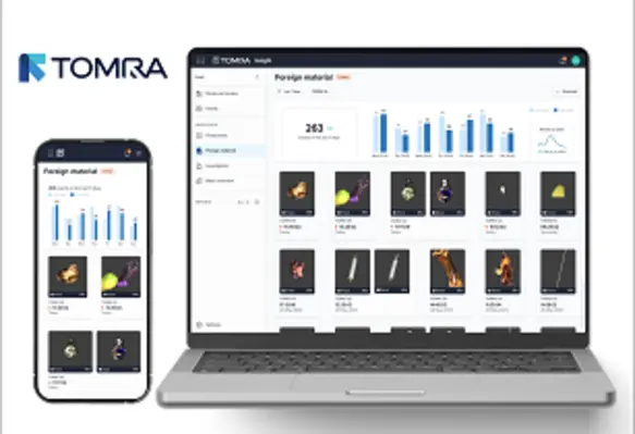 TOMRA’s Foreign Material Identification solution is integrated with the cloud-based data platform TOMRA Insight. (Image source: TOMRA Food)