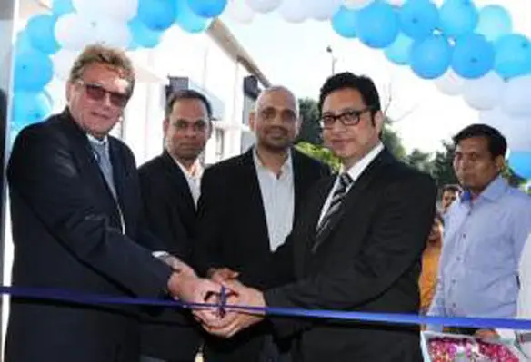 Officials from TÜV SÜD inaugurate the testing laboratory in Visakhapatnam in southeast India. (Image source: TÜV SÜD)
